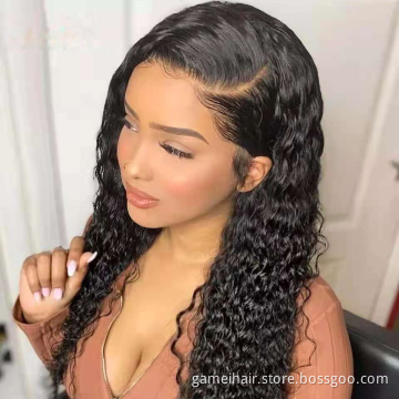 Raw Brazilian Virgin Human Hair Water Wave Glueless Hd Full Lace Front Wig Cheap Transparent Lace Frontal Wig For Black Women